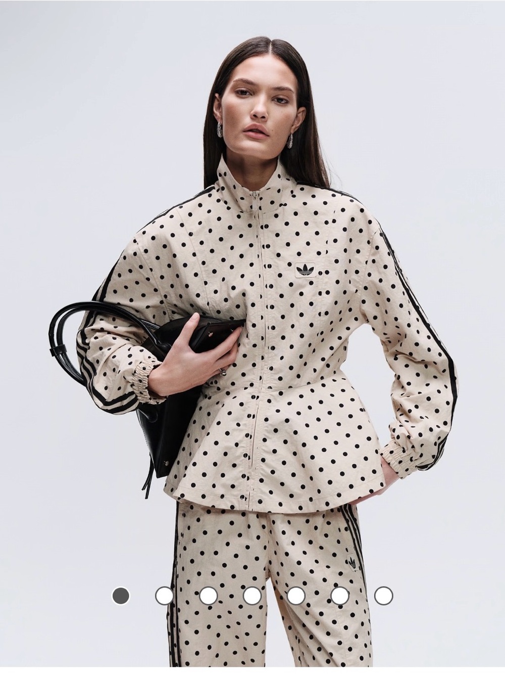 adidas Originals x ASOS Black Polka Dot Track Jacket in Stone - Medium
